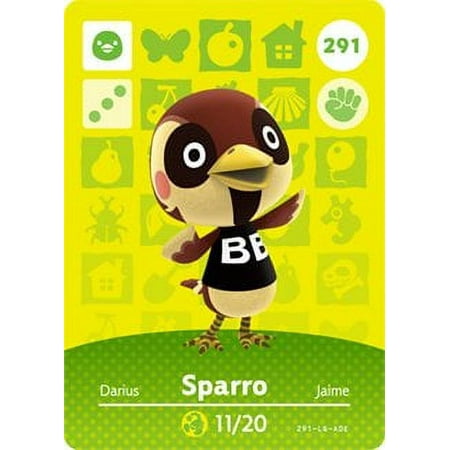 Sparro - Nintendo Animal Crossing Happy Home Designer Amiibo Card - 291 - Walmart.com