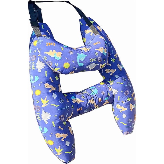 Sparroows H-Shape Car Headrest Pillow for Kids Ultra-Soft Breathable Double-Sided Design Neck Waist Leg Support Compression Relief Stable Sleep Aid Car Accessories