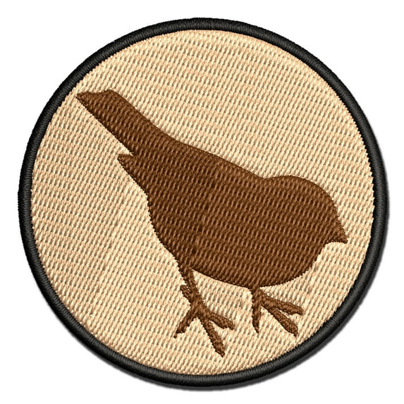 Sparrow Bird Solid Applique Multi-Color Embroidered Hook & Loop Patch - 3 Inch Medium