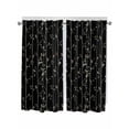 thumbnail image 1 of Sparrow Living Room Curtains 2 Panel, Spring Birds on The Branches Vintage Country Black Cafe Window Treatment, Extra Long Farmhouse Bedroom Bathroom Kitchen Curtains Drapes 104"x72", 1 of 6