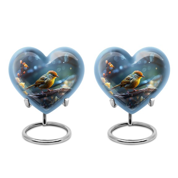Sparrow Memorial Urns And Keepsakes For Ashes - Small Heart Shaped Urns For Human Ashes - Funeral Urns For Adult Ashes Men - Small Container For Ashes - Heart Urns For Human Ashes (Size -3Inch,1Pcs)