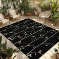 thumbnail image 1 of Sparrow Outdoor Rug for Patio/Deck/Porch, Non-Slip Large Area Rug 5 x 8 Ft, Spring Birds on The Branches Vintage Country Black Indoor Outdoor Rugs Washable Area Rugs, Camping Rug Carpet Runner, 1 of 8