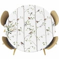 thumbnail image 1 of Sparrow Round Tablecloth, Fitted Table Cover with Elastic for 36"-44" Round Tables, Spring Birds on The Branches Vintage Country Table Cloth Outdoor Indoor Dinning Party Waterproof Tablecloths, 1 of 7