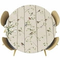 thumbnail image 1 of Sparrow Round Tablecloth, Fitted Table Cover with Elastic for 45"-54" Round Tables, Spring Birds on The Branches Retro Country Beige Table Cloth Outdoor Indoor Dinning Party Waterproof Tablecloths, 1 of 7
