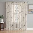 thumbnail image 1 of Sparrow Sheer Curtains 96 Inch Length 2 Panels Set, Spring Birds on The Branches Retro Country Beige Voile Window Treatment Semi Sheer Long Curtains Drapes for Bedroom/Living Room/Kitchen 52"x96"x2, 1 of 7