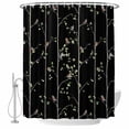 thumbnail image 1 of Sparrow Shower Curtain Set - Extra Long 72" x 96" Washable Bathtub Curtain with 12 Hooks, Spring Birds on The Branches Vintage Country Black Waterproof Fabric Shower Curtains for Bathroom Décor, 1 of 6