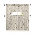 thumbnail image 1 of Sparrow Swag Kitchen Curtains Sets for Windows 24 Inch Length, Spring Birds on The Branches Retro Country Beige Short Window Curtain Panels Swags Valances and Tiers 3 Piece Set for Cafe/Dining Room, 1 of 5