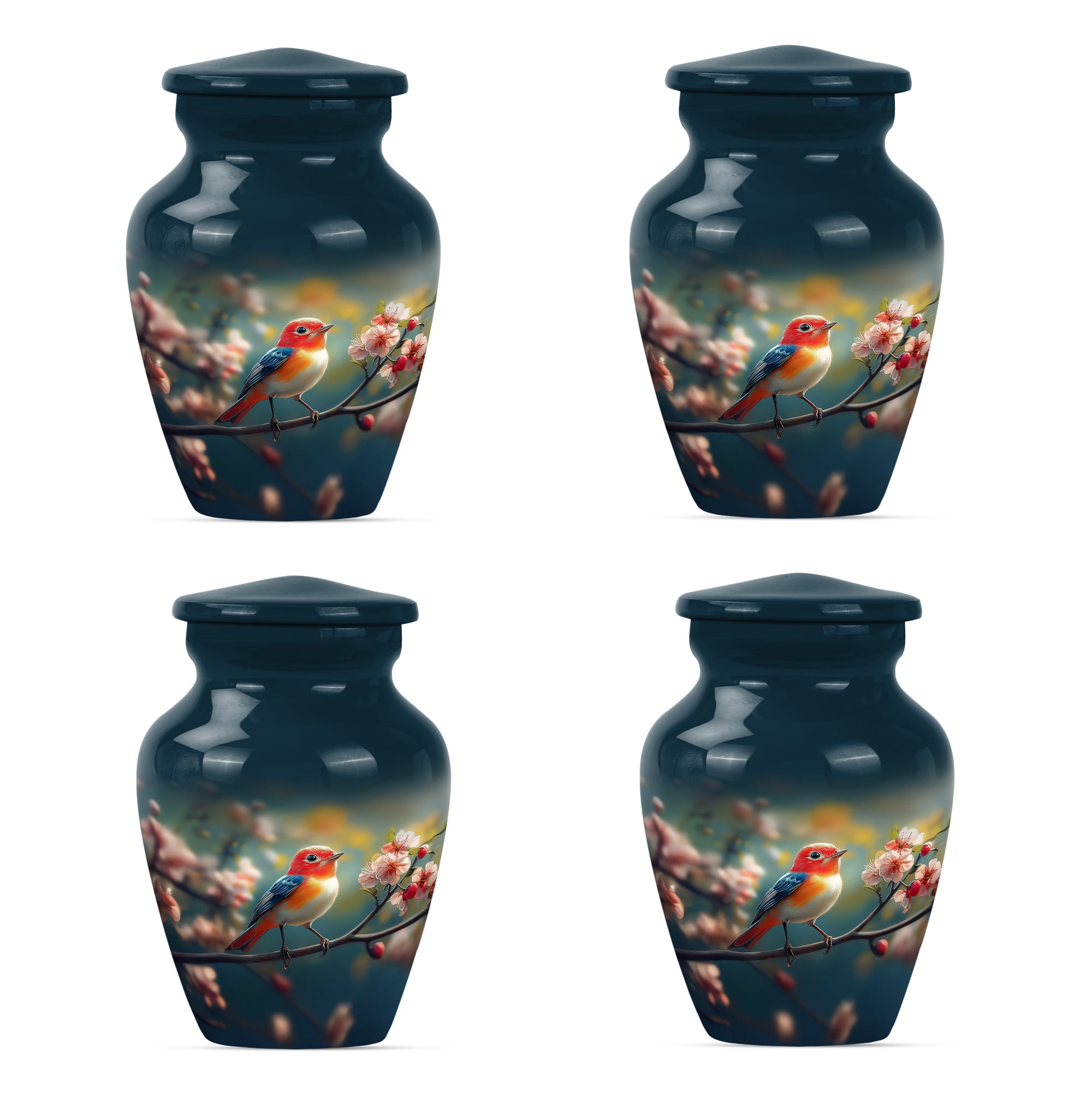 Sparrow Urn, Urns for Adult Ashes, Urns for Human Ashes Adult Female, Small Urns Adult Male, Human Ashes Urns Adult Man, Small Keepsake Urn (Size - 3inch, 4 Pcs)