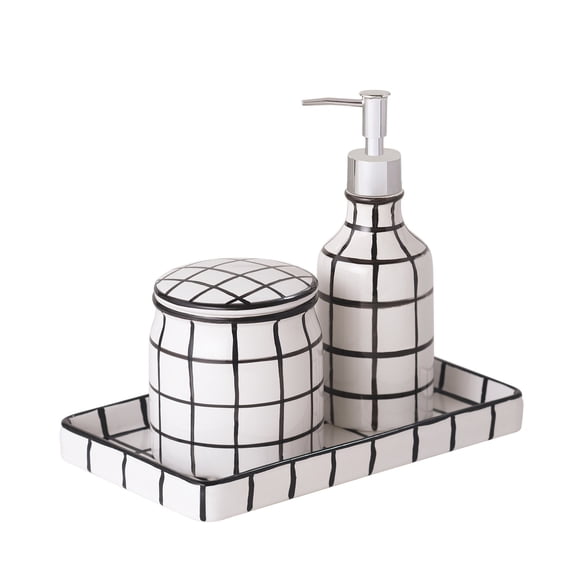 Sparrowhawk International Sparrowhawk Brandon 3-Piece Powder Room, Completer Set Black/White