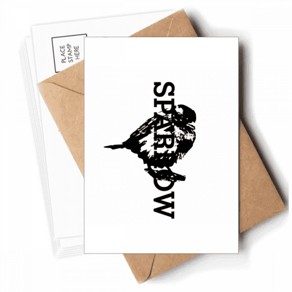 Sparrows Birds Animals Food Black White Postcards Envelopes Blank Note Cards Mailing