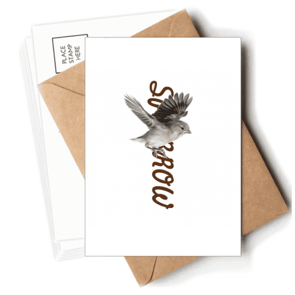 Sparrows Birds Animals Food Fly Postcards Envelopes Blank Note Cards Mailing