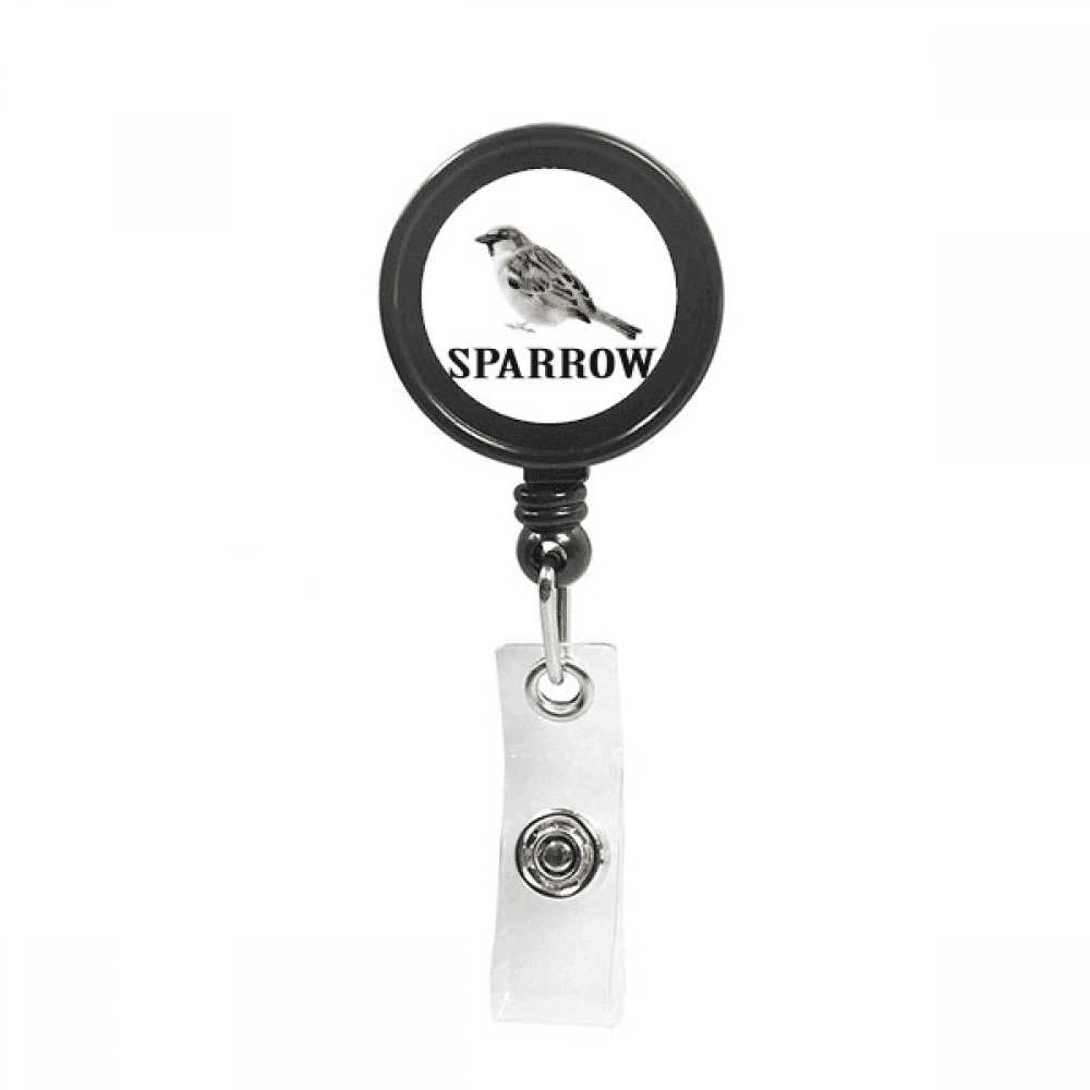 Sparrows Birds Food Watch Retractable Keychain Badge Holder ID Badge
