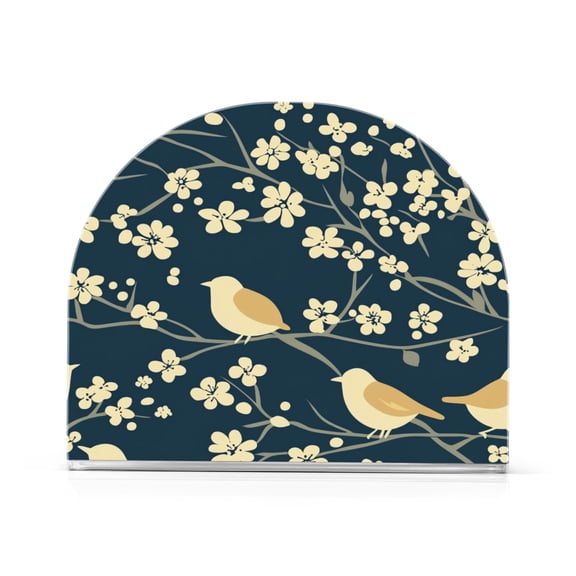 Sparrows on Blooms Thick U Shape Acrylic Napkin Holder Non Slip Space Saving for Kitchen