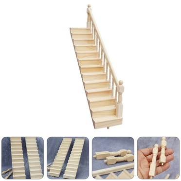 Sparsain 1 Set Mini Stairs for Home, Mini Stairs for Home, Wooden Furniture with Handrail