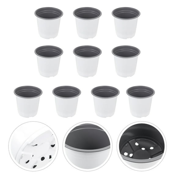Sparsain 10 Pack Plastic Nursery Pots for Outdoor Plants