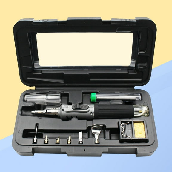 Sparsain 10 in 1 Multifunctional Self-Ignition Cordless Gas Soldering Iron Kit Welding Torch Kit (Grey)