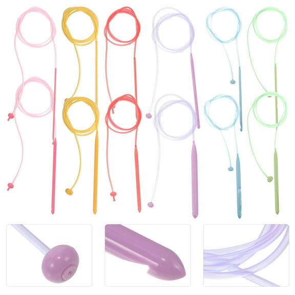 Sparsain 12pcs Knitting Crochet Hooks, Crochet Needles, Circular Sewing Needles Set