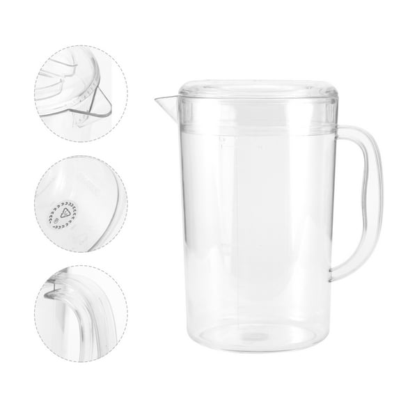 Sparsain 1L Clear Beverage Storage Container, Plastic Measuring Jug, Milk Teapot, Cold Water Kettle for Storage and Serving (with Lid)
