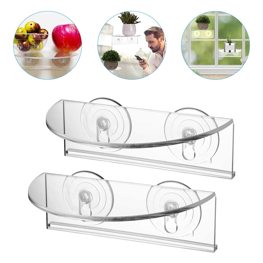 Sparsain 2 Pack Clear Acrylic Window Suction Cup Shelves - Walmart.com