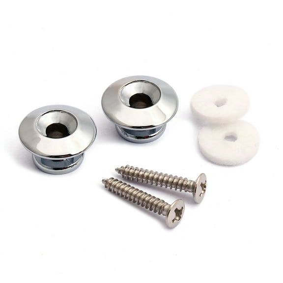 Sparsain 2 Pack Mushroom Head Guitar Strap Locks, Strap Lock Buttons, Guitar Belt Strap Button with Mounting Screws for Electric Acoustic Guitar Mandolin Parts Accessories (Silver)