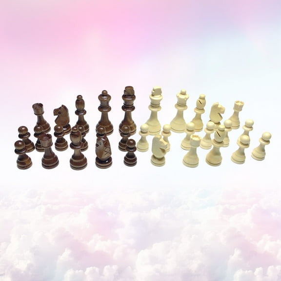 Sparsain 32 International Chess Pieces Wooden Chess Pieces Chess Board Replacement Accessories (2.5 Inch)