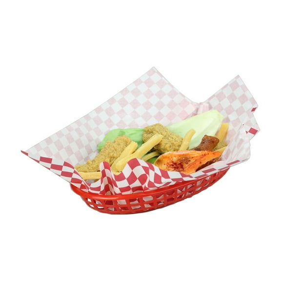 Sparsain 6 Pack Plastic Ellipse Bread Baskets for French Fries Snacks for Home Kitchen (Assorted Colors)