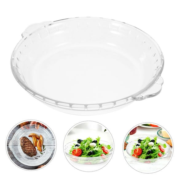 Sparsain 8 Inch Glass Pie Dish Pie Pans Clear Microwave Oven Dishes for Home Kitchen