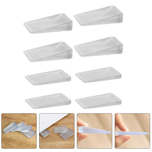 Sparsain 8 Pack Clear Door Wedges, Door Stops, Furniture Levelers, Home Supplies