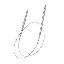 Sparsain 84cm Professional Stainless Steel Tube Circular Knitting Needles, Crochet Hook Needles Size for Woven Sweater - No. 15 (Silver)