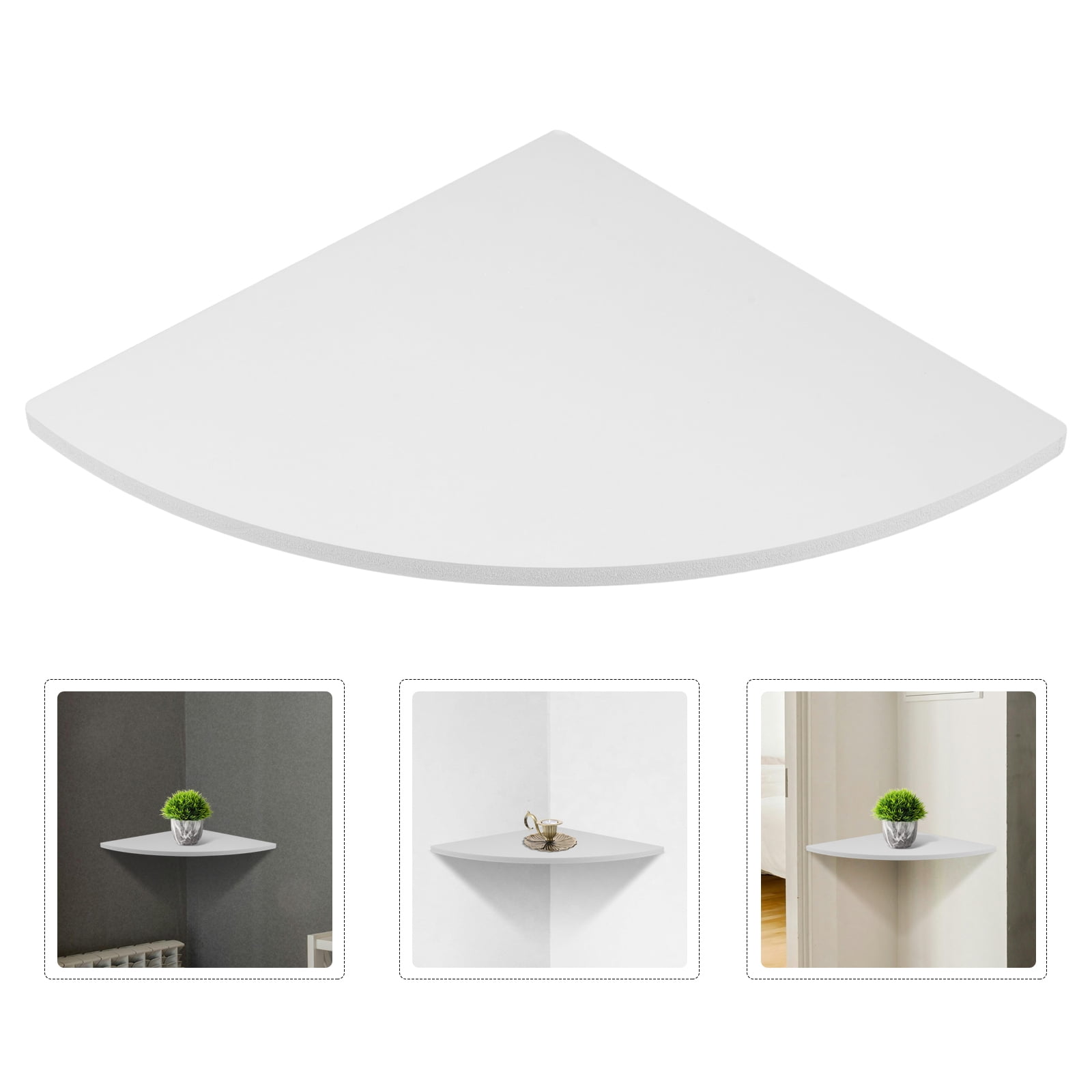 Sparsain Fan-shaped Wall Corner Shelf - Wall Mounted Corner Storage ...