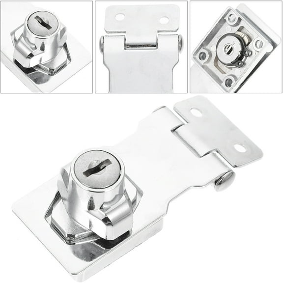 Sparsain Keyed Latch Locks Stainless Steel Security Lock Keyed Locking Hasp for Cabinets