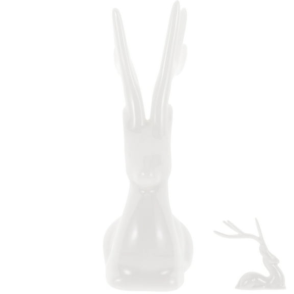 Sparsain Living Room Office Ceramic Deer Elk White Porcelain Lucky Decorative Ornaments Crafts (Small Size)