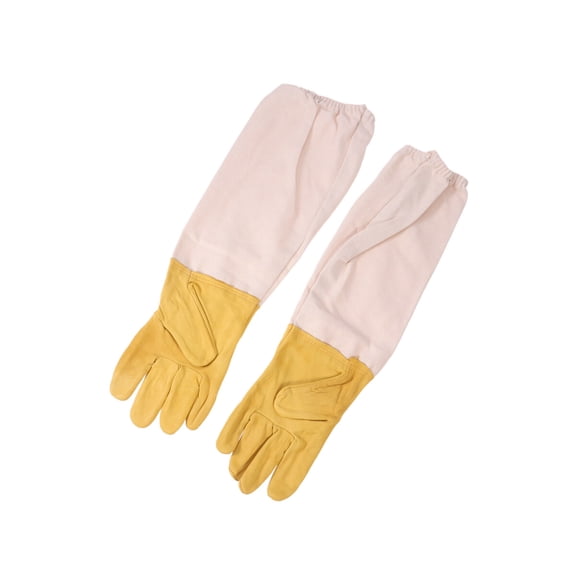 Sparsain Pair Premium Leather Beekeeping Gloves Anti-Bee Protective Gloves (Size XXL)
