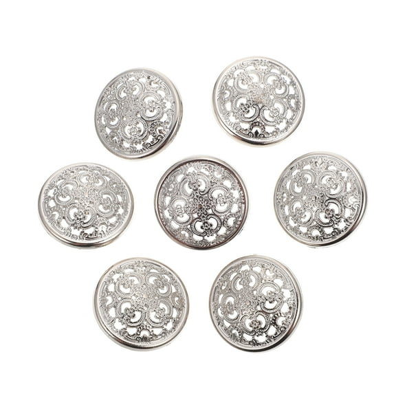 Sparsain Palace Style Hollow Metal Buttons, Suit Coat Buttons, Sweater Buttons (Silver White 24L=15.0MM) 50pcs