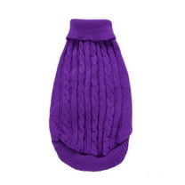 Sparsain Pet Supplies Dog Clothes Solid Color Dog Sweater Dog Clothes (Purple XXL)