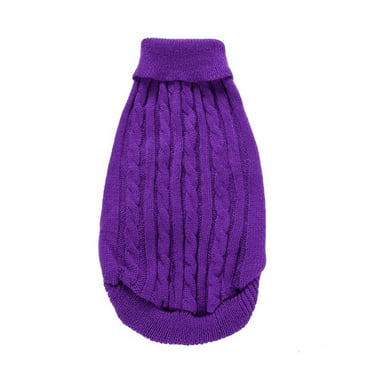 Sparsain Pet Supplies Dog Clothes Solid Color Dog Sweater Dog Clothes (Purple XXL)