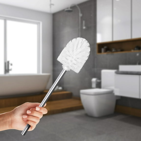 Sparsain Plastic Toilet Brush Replacement Toilet Brush with Durable Stiff Bristles (White)