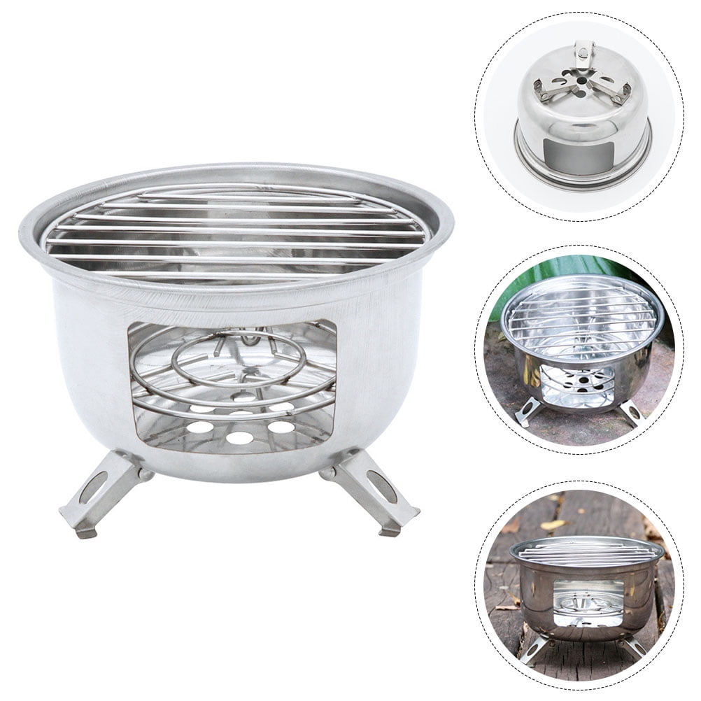 Sparsain Portable Stainless Steel Camping Grill Set, Small BBQ Stove