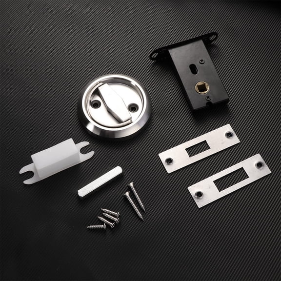 Sparsain Set Hidden Door Lock, Recessed Stainless Steel Handle, Invisible Keyless Exterior Mechanical Lock for Fireproof Home, Single Side Lock (Silver)