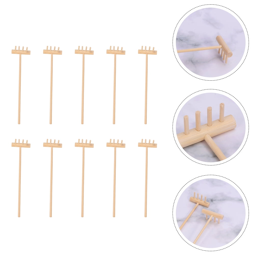 Sparsain Set of 10 Unique Zen Garden Rakes Made of Durable Bamboo for ...