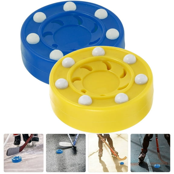 OUNONA Multi ABS Ice Hockey Puck for Playing with Smooth Surface and High Hardness 2 Pieces