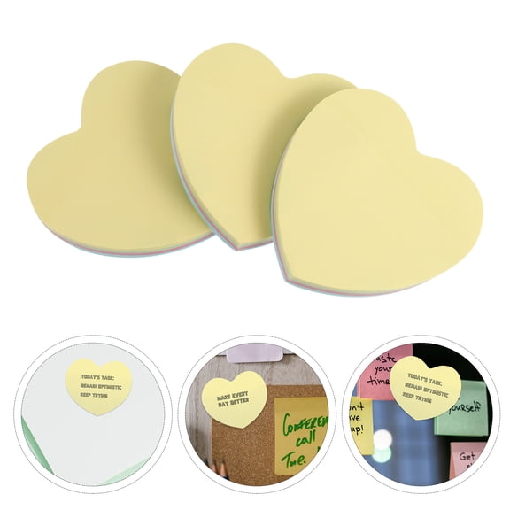 Sparsain Set of 3 heart shaped sticky note pads