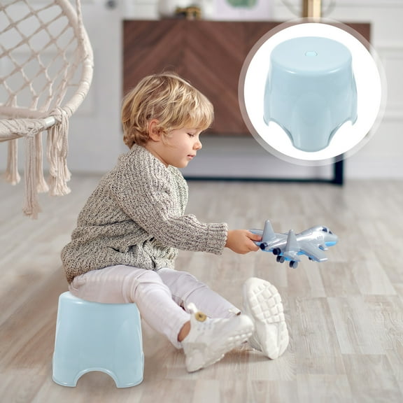 Sparsain Thick Non-slip Plastic Stool Round Shape Stool for Living Room Home (Blue)