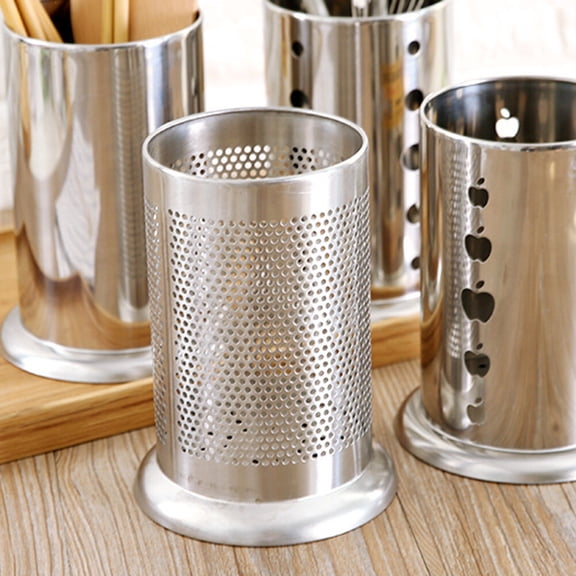 Sparsain Thick Stainless Steel Dish Chopstick Holder Utensil Organizer Holey Leachate Can for Kitchen Storage Small Holes