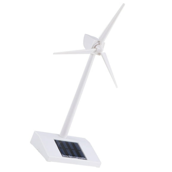 Sparsain White ABS Plastic Solar Powered Desktop Wind Turbine Model for Education or Fun