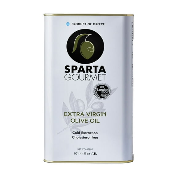 Sparta Gourmet Extra Virgin Olive Oil – Premium Greek Cold-Pressed Olive Oil (101.4 fl oz / 3L)