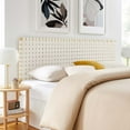 thumbnail image 1 of Sparta Weave Vegan Leather King Headboard in Natural Beige, 1 of 8