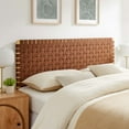 thumbnail image 1 of Sparta Weave Vegan Leather Queen Headboard in Natural Brown, 1 of 8