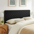 thumbnail image 1 of Sparta Weave Vegan Leather Queen Headboard in Walnut Black, 1 of 8