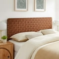 thumbnail image 1 of Sparta Weave Vegan Leather Queen Headboard in Walnut Brown, 1 of 8